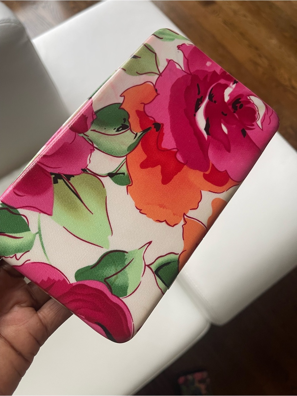 Floral Pink & Orange Clutch